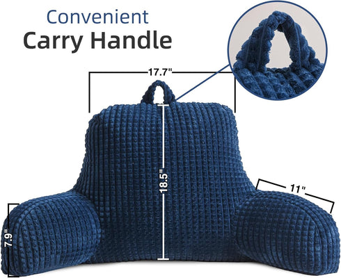 A Nice Night Reading Pillow Bed Wedge Large Adult Children Backrest with Arms Back Support for Sitting Up in Bed/Couch