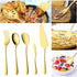 Gold Silverware Set for 8, OGORI 45-Piece Stainless Steel Flatware Set with Serving Utensils