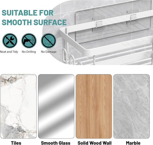 3 Pack StorageRight Corner Shower Caddy, Adhesive Bathroom Accessories with Soap Holder, Storage Stainless Shower