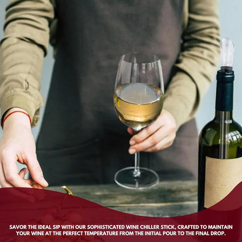 Wine Chiller Stick, Stainless Steel Wine Cooler Stick, Rapid Bottle Chilling Rod for Cooling & Aerating, Iceless Wine