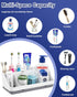 Homtalker Counter 2 Pack 7 Countertop Bathroom Organizer and Storage with Qtip Holder Dispenser, Slots Detachable
