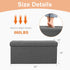 43in 660lbs, DUMOS Storage Ottoman Bench, Storage Chest, End of Bed Foot Rest Stool with Padded Seat, Bedroom Bench