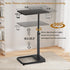 facka Adjustable TV Tray Table with Rounded Metal Corners, C-Shaped Snack Table for Couch, Sofa, Bed or Chair, Small