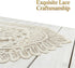 2 Pack Tinsow Cotton Crochet Lace Rectangular Table Runner Dresser Scarf Doilies (Beige Without Tassels)
