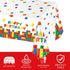 177 25 LINHAXM Pcs Building Block Birthday Party Supplies, Colorful Plates, Napkins, Cups, Tablecloth, Banner for Boys