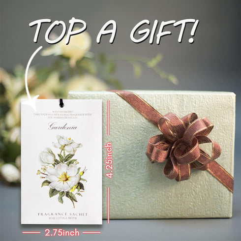 MYARO 12 Packs Gardenia Scented Sachets for Drawer and Closet, Long-Lasting Home Fragrance Sachet