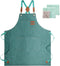 ZOMAO Chef Apron, Cotton Canvas Gardening Apron with Large Pockets for Men