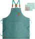 ZOMAO Chef Apron, Cotton Canvas Gardening Apron with Large Pockets for Men