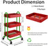 Cart,3-Tier Wheels,3 Office,Home,Kitchen,Garden13.4"x18.1"x31" Metal Rolling Metal Rolling Cart with Tier Utility Cart