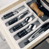 LeMuna 6 Compartment Silverware Organizer Tray for Drawer, Kitchen Drawer Organizer with Soft Grip Lining and Non-Slip