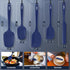 Walfos Silicone Spatula Set (5pcs), 600? High Heat Resistant Kitchen Spoon, Navy Blue Spatulas for Cooking and Baking