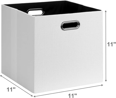 Posprica 11x11 Storage Cubes, Set of 4 Collapsible Storage Bins with Dual Handles for Closet Shelf Cabinet