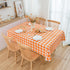 MANGATA CASA 2Pcs Orange Gingham Table Cloth, Waterproof Kitchen & Table Linens, Pumpkin Yellow 60x72in