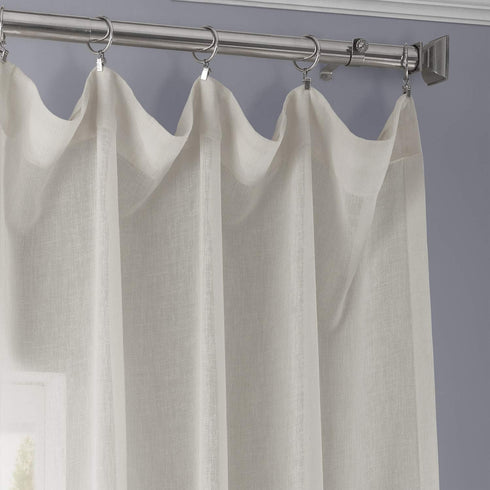 HPD Half Price Drapes Linen Sheer Curtains, 84 Inches Long, Gardenia, 50W x 84L, 1 Panel
