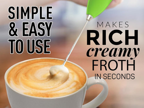 PRO MILK FROTHER WAND, ULTRA HIGH SPEED HANDHELD FROTHER, UPGRADED STAND, Powerful Mixer with Stainless Steel Whisk