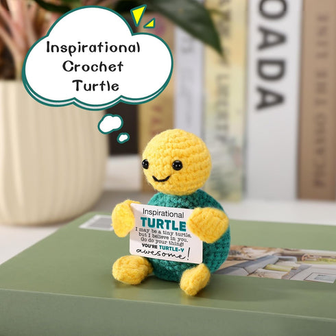 Funny Crochet Turtle Inspirational Graduation Gifts for Kids Teens Boys Girls, Birthday Appreciation Gifts