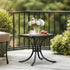 18" VINGLI Outdoor Side Table, Patio Table Steel Frame Tempered Glass Top, Weatherproof Small Tables for Balcony Garden