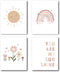 XWELLDAN Boho Rainbow Sun Cloud Flower You Are My Sunshine Nursery Poster Wall
