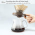 Pour Over Coffee Maker, 20 oz Borosilicate Glass Carafe with 100 pcs V60 Paper Filter, Walnut Handle, Clear