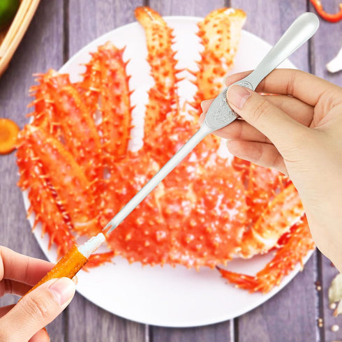 12 Set, Set Pcs Lobster Crackers and Picks Crab Leg Cracker Tools, Stainless Steel Seafood Crackers & Forks Nut Cracker