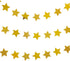 WEVEN Gold Glitter Star Garland Reflective Paper Party Streamers for Wedding, Baby Shower, Nursery Decoration