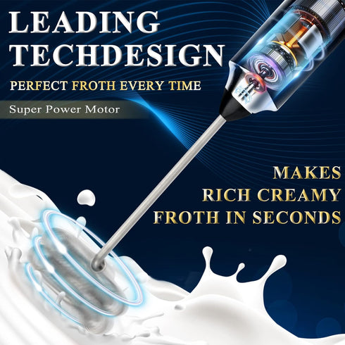 3 Electric Double Whisk Milk Frother Handheld Black USB Rechargeable Drink Mixer, Speeds Adjustable Electric Whisk Foam