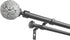 Exclusive Home Curtains ER1024-02 66120 Double Curtain Rod and Finial Set, Adjustable 66"-120", White Mosaic, Gunmetal