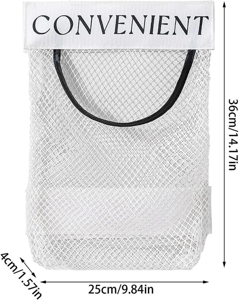 DraCra 2 Pack Trash Bag Holder Dispenser Sticky Wall Mount Mesh Convenient Storage Organizer for Home Kitchen Grocery