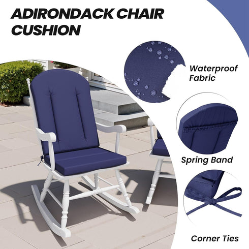 50x20 Inch Crestlive Products Adirondack Chair Cushion Outdoor Rocking Chair Cushion Water Resistant High Back Patio