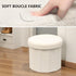 15-Inch Stylish Round Storage Ottoman - White