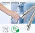 JUWO 18 FT Water Line for Refrigerator, 1/4 Inch Compression Stainless Steel Ice Maker Hose Connector for Medium