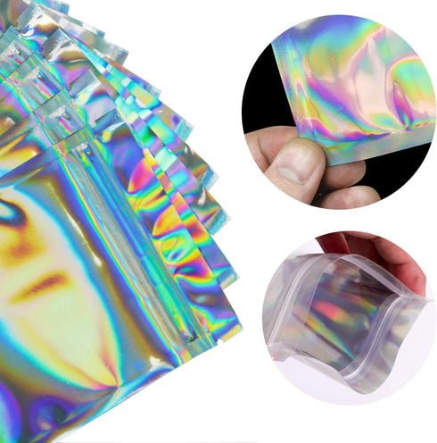 100 Pieces Smell Proof Bags, 3x5 Inches Resealable Mylar Bags, Clear Zip Lock Food Storage Bags