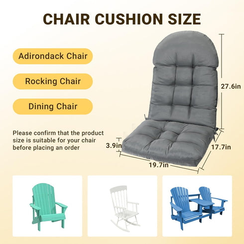 43.3 19.7 inches 1 YAFF Adirondack Chair Cushion, Water and Sunscreen Resistant Fabric Outdoor Chair Cushions, Non-Slip