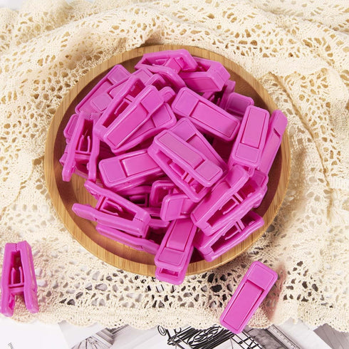 40 Pcs Plastic Baby Hanger Clips Slim-line Finger Clips Set for Velvet Clothes Hanger (Pink)