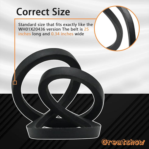WH01X20436 Washer Washing Machine Drive Belt Fits for GE Dryer Belt Replacement WH01X10615 3280619 PS9493093