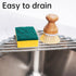 Tomorotec Triangle Roll-Up Dish Drying Rack for Sink Corner Small Foldable Stainless Steel Over The Sink Multipurpose