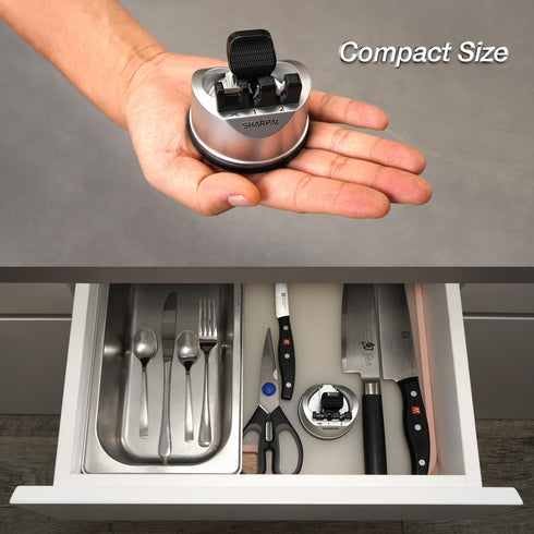 SHARPAL 191H Pocket Knife & Scissors Sharpener – Kitchen Chef Tool for Straight and Serrated Knives, Repairs and