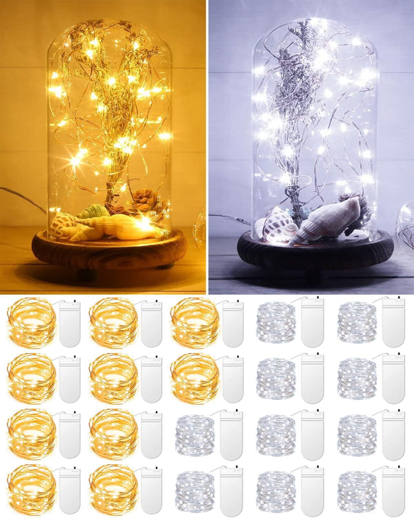HOBAYS 20 Pack Fairy Lights Battery Operated 3.3ft 20 LED Mini String Lights