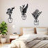 Zzbakress 3 Pcs Black Metal Flowers and Vases Wall Decoration - Minimalist Art Wall Sculpture for Living Room