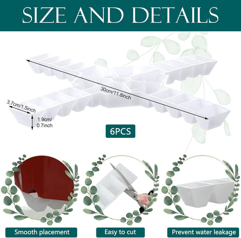 6 Patio(11.8 Inch,White) Panelee Pcs Plant Pot Stand Riser Adjustable Cuttable Plastic Under Plant Stand Prevent Water