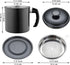 Berglander Black Bacon Grease Container With Strainer 47oz/1.4L, Stainless Steel Oil Storage Container with Fine Mesh Strainer Dust-proof for Storing Frying Oil and Cooking Fat, Cooker Accessories