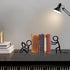 Natrlart Bookends Decorative Metal Unique Office Desk Bookends Cute Book Ends Reading Decor Bookshelf Decor for Office