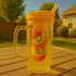 Dependable Industries 37oz BPA-Free Plastic Double Wall Tumbler with Silicone Straw and Fruit Infuser (Vibrant Yellow)