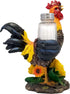 DWK 8-inch Spice to Crow About Country Rooster Salt and Pepper Shaker Figurine Display Holder - 3-Piece Set