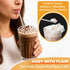 kilofly 12 pcs Reusable Stainless Steel Bar Spoon Straws with 2 Cleaning Brushes