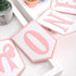 HUHJRUAR Pink and White Highchair Banner - Bow One Banner, Pink White Party Decor- Girl First Birthday Decor Cake Smash