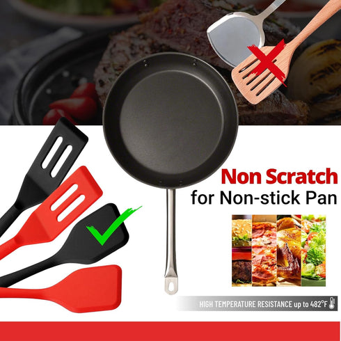 Mini Silicone Brownie Serving Spatula Set, Flexible Non Stick Turner for Flip Eggs, Crepe, Steak, Pizza Kitchen Utensil
