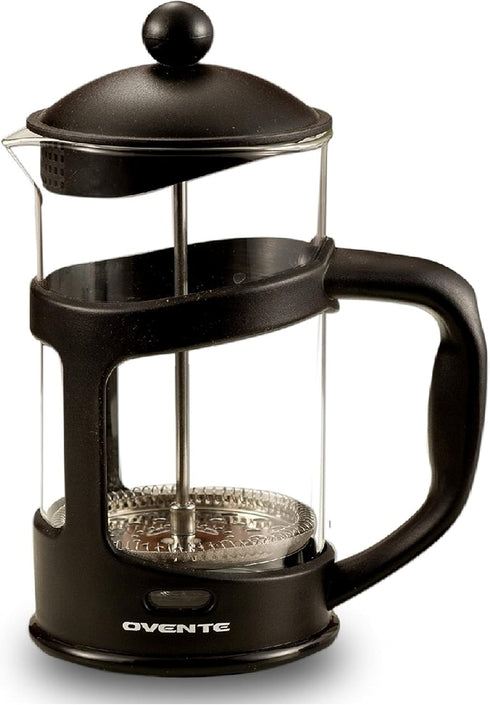 Ovente French Press Coffee, Tea and Espresso Maker, Heat Resistant Borosilicate Glass with 4 Filter Stainless-Steel