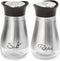 Lonffery Salt and Pepper Shakers Set, Stainless Steel and Glass Bottle, Kitchen Decor, Set of 2