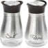 Lonffery Salt and Pepper Shakers Set, Stainless Steel and Glass Bottle, Kitchen Decor, Set of 2